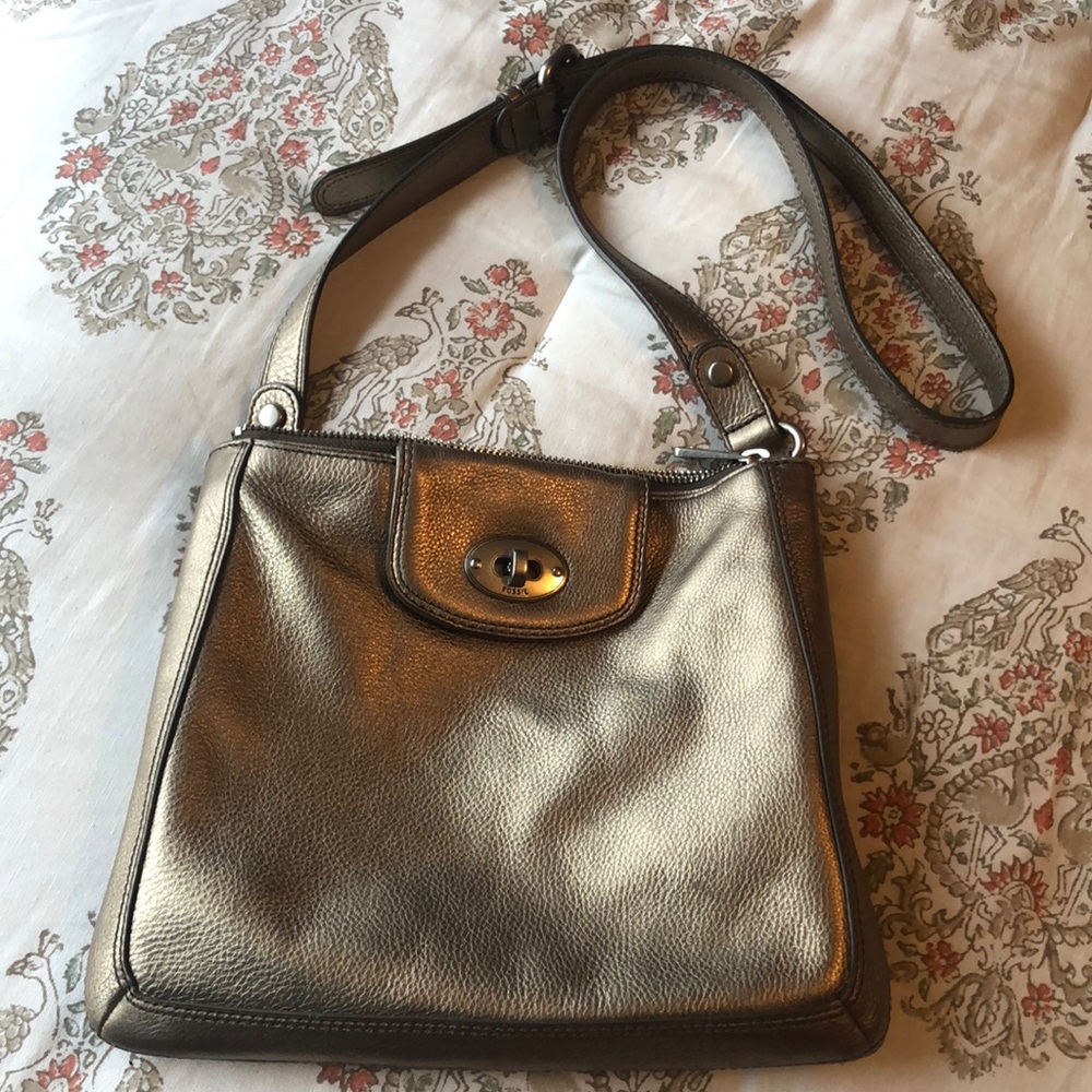 Fossil, gold metallic crossbody